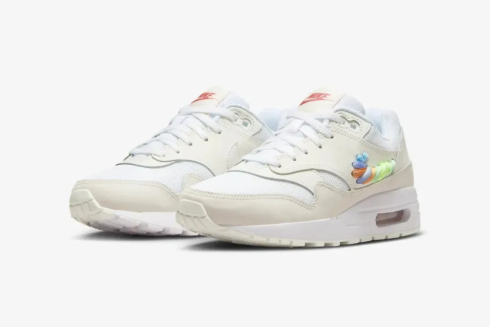 Nike Air Max 1 Low Rainbow Lace Swoosh GS Multi-Color Summit White Dark Pony FN4782-100