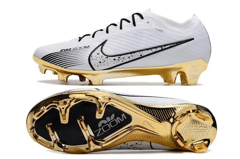 Nike Air Zoom Mercurial Vapor 15 Elite FG - White/Gold/Black