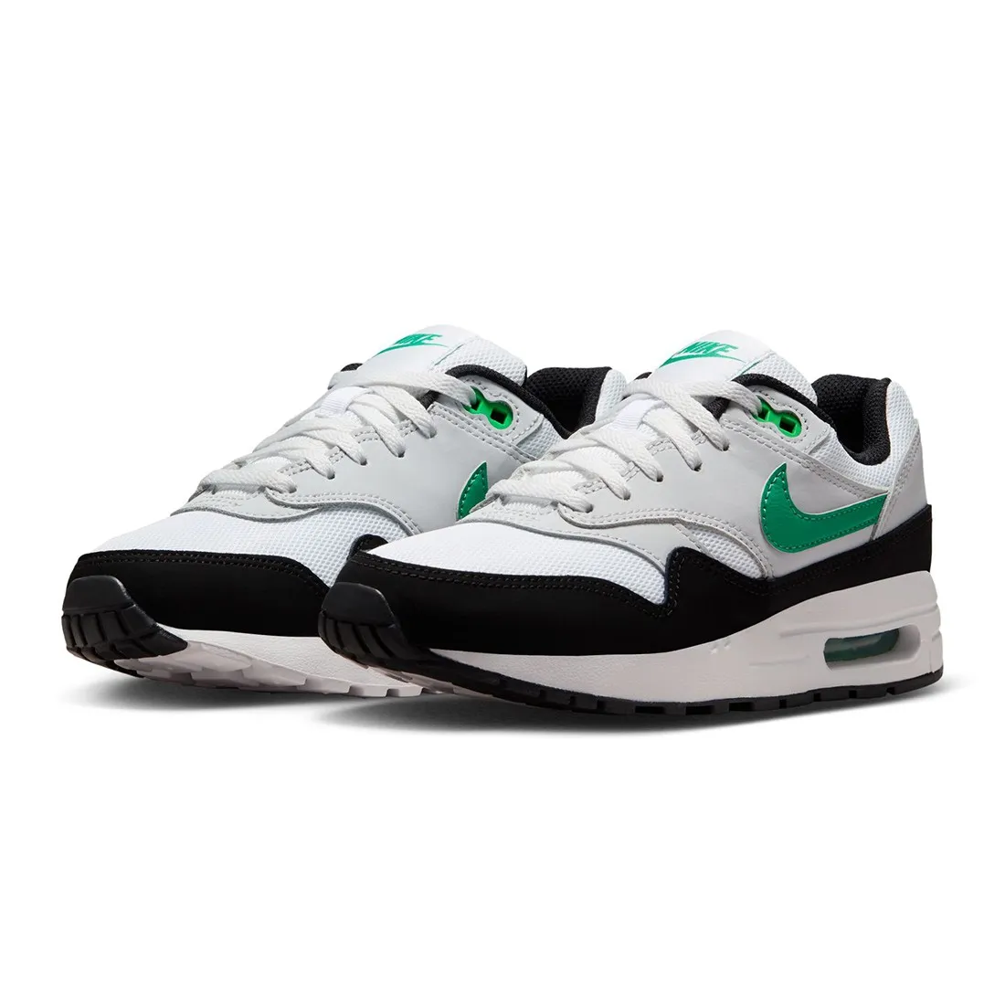 Nike Big Kids Air Max 1 (white / stadium green-pure platinum-black)