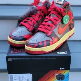 Nike dunk high 1985 red acid wash