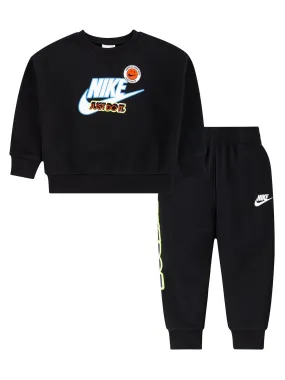 Nike Kids Boys Sense Of Adventure Crew Sweat And Joggers Set - Black