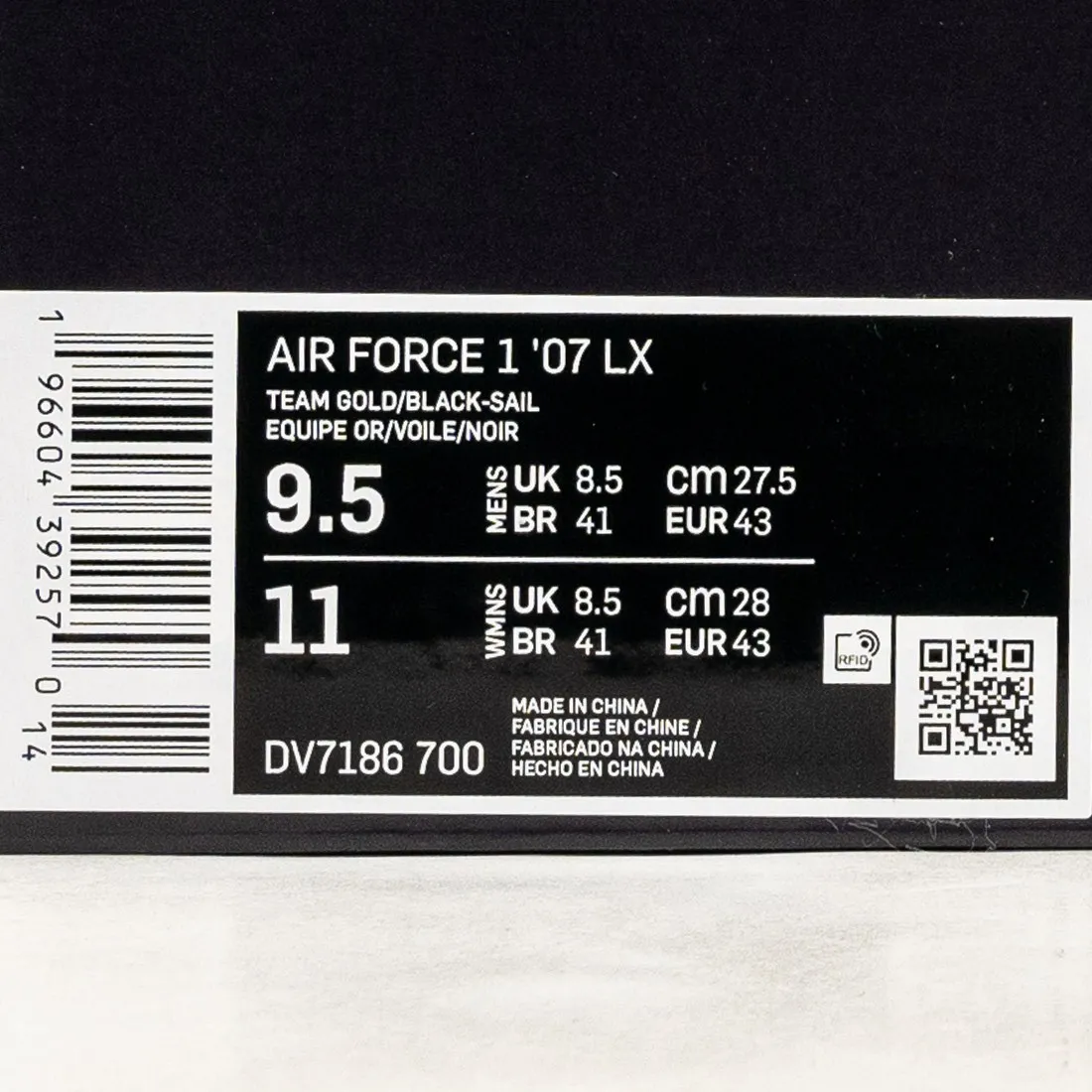 Nike Men Air Force 1 '07 Lx (team gold / black-sail)