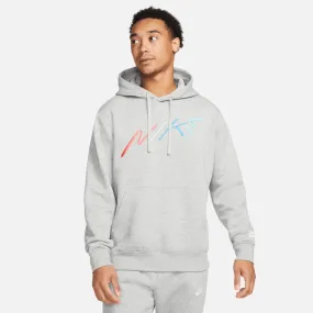 Nike - Men - Embroided Logo Pullover Hoodie - Grey/Multi-Color