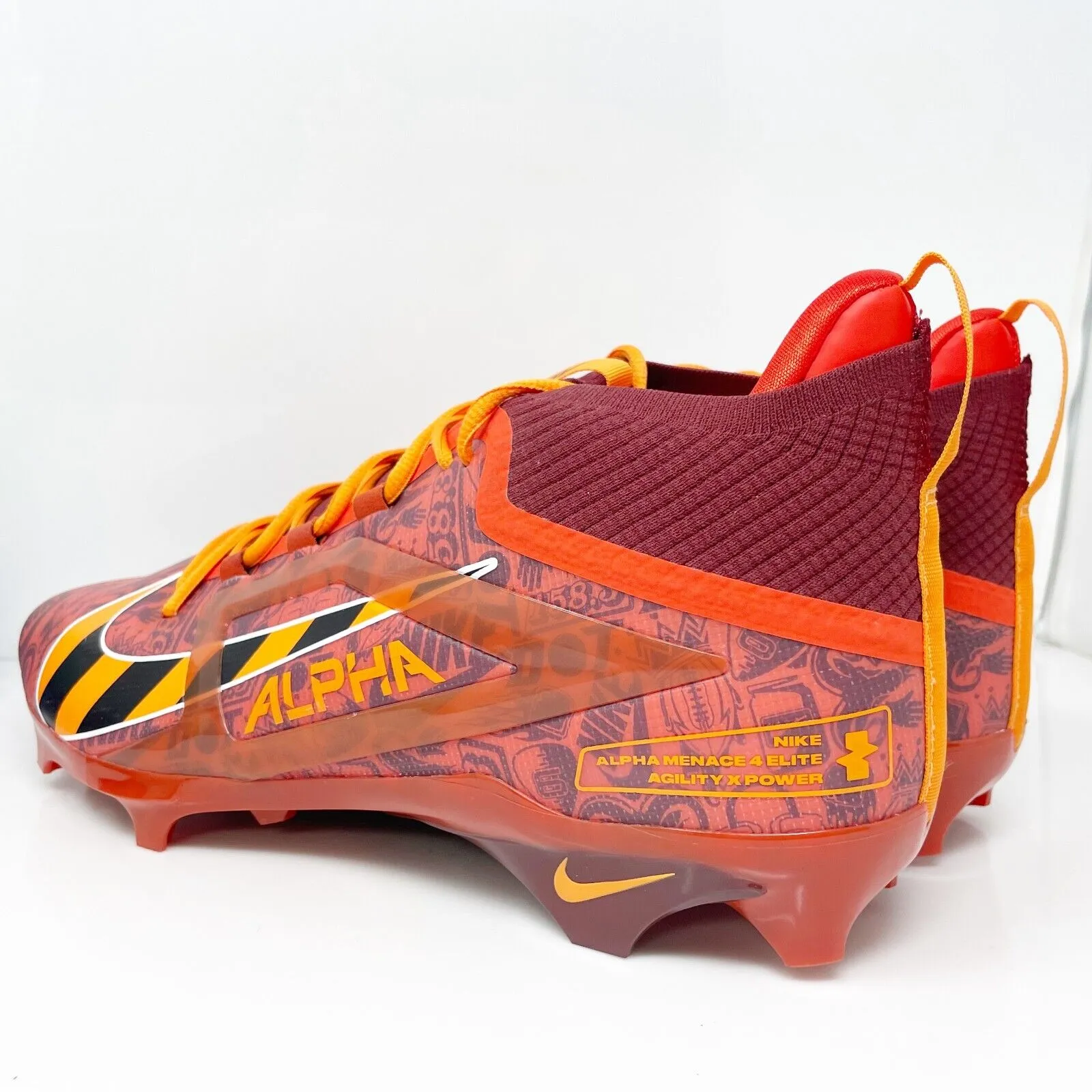 Nike Mens Alpha Menace 4 Elite NRG FQ4046-600 Red Football Cleats Shoes Size 15