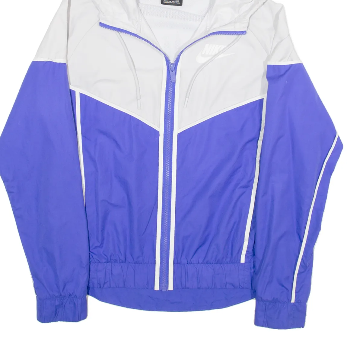 NIKE Mesh Lined Mens Windbreaker Jacket Blue Hooded M