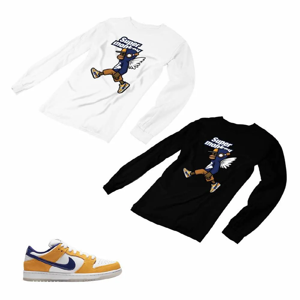 Nike SB Dunk Laser Orange Matching Custom Designed Long Sleeve T shirt ND 1-3-9