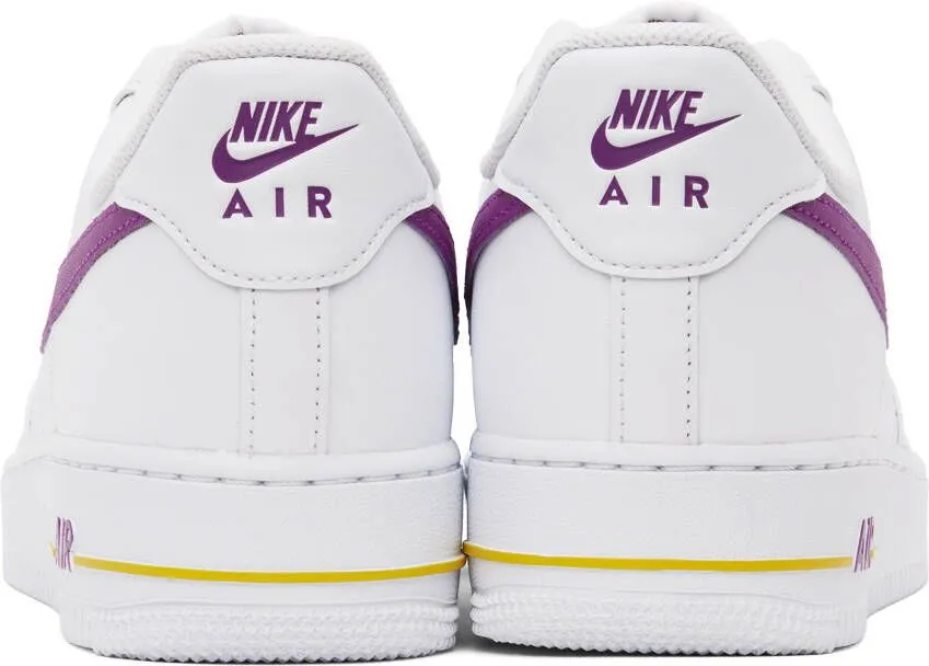 Nike White & Purple Air Force 1 '07 Sneakers