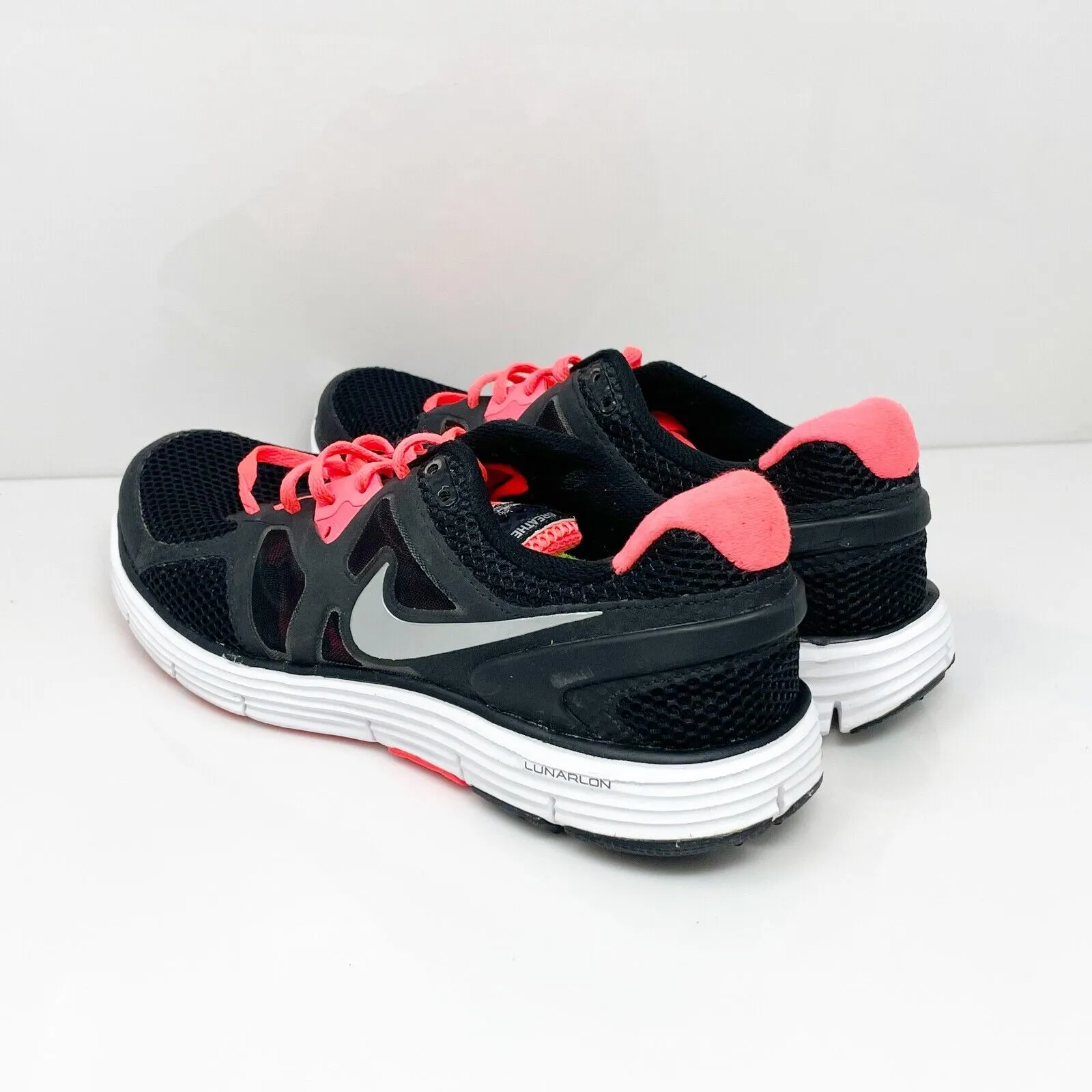 Nike Womens Lunarglide Plus 3 510802-006 Black Running Shoes Sneakers Size 10