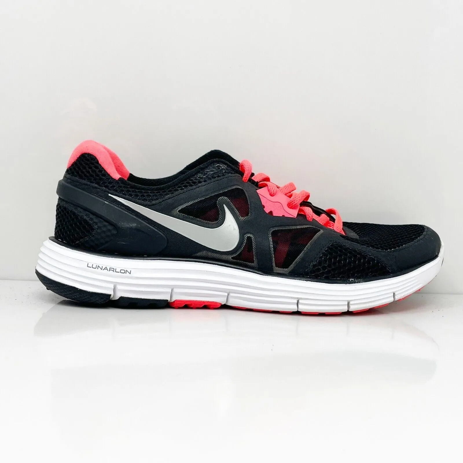 Nike Womens Lunarglide Plus 3 510802-006 Black Running Shoes Sneakers Size 10