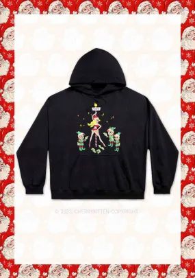 North Pole Dancing Christmas Girl Y2K Hoodie Cherrykitten