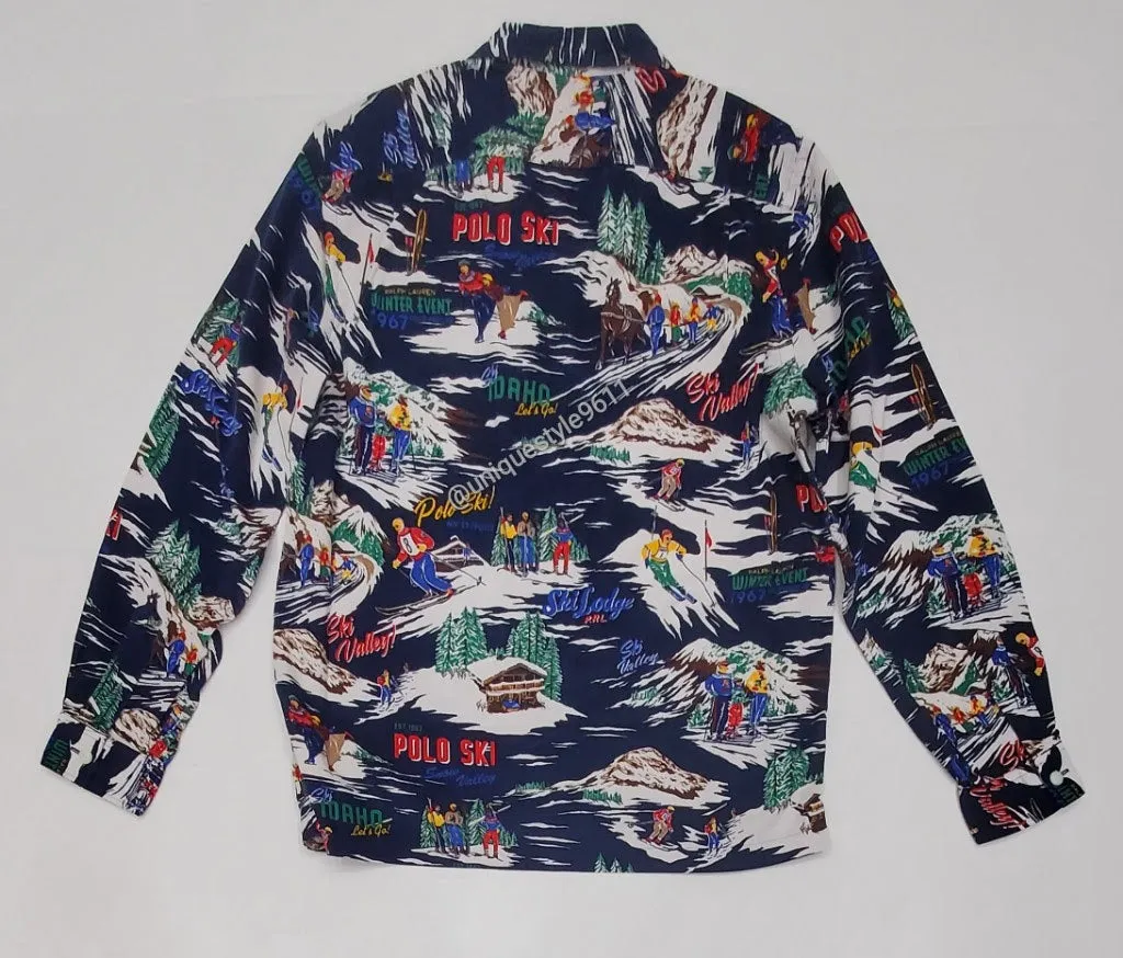 Nwt Polo Ralph Lauren Allover Ski Print Classic Fit L/S Button Up