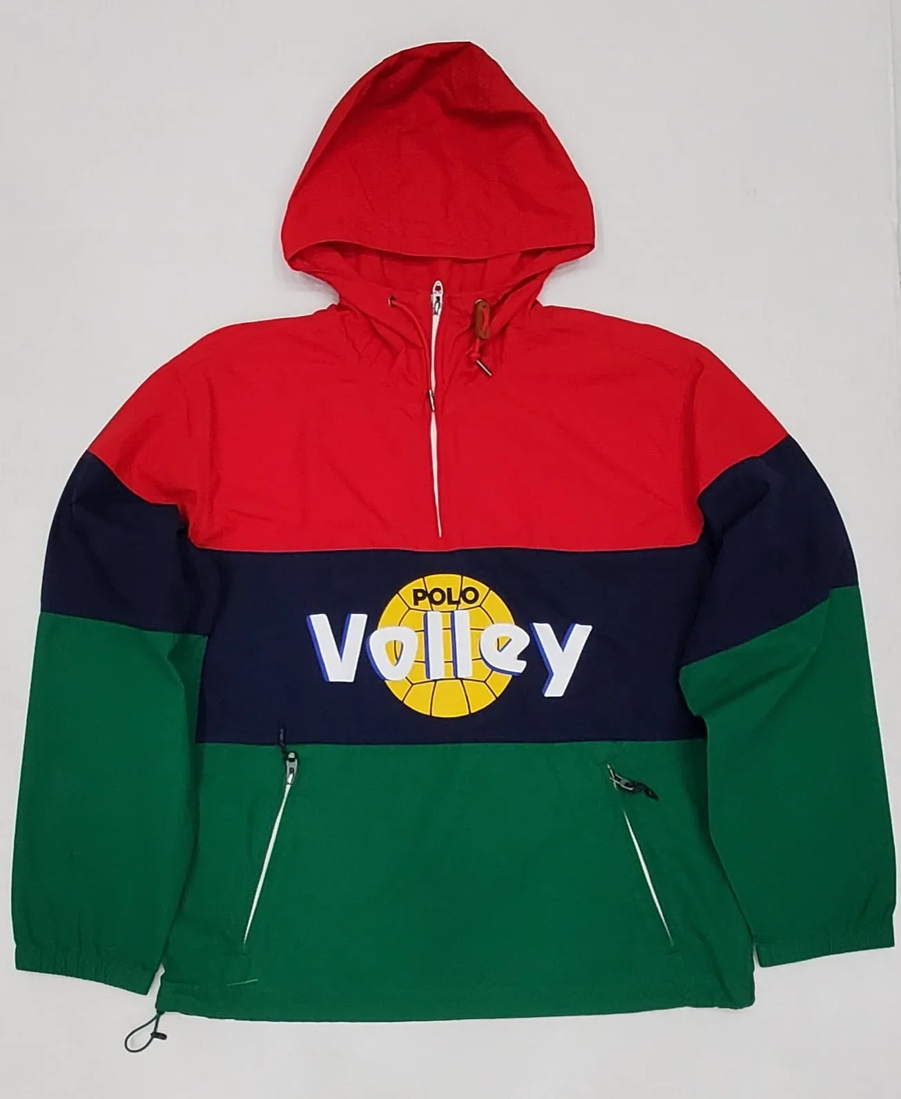 Nwt Polo Ralph Lauren Red/Green Volley Ball Pullover Jacket