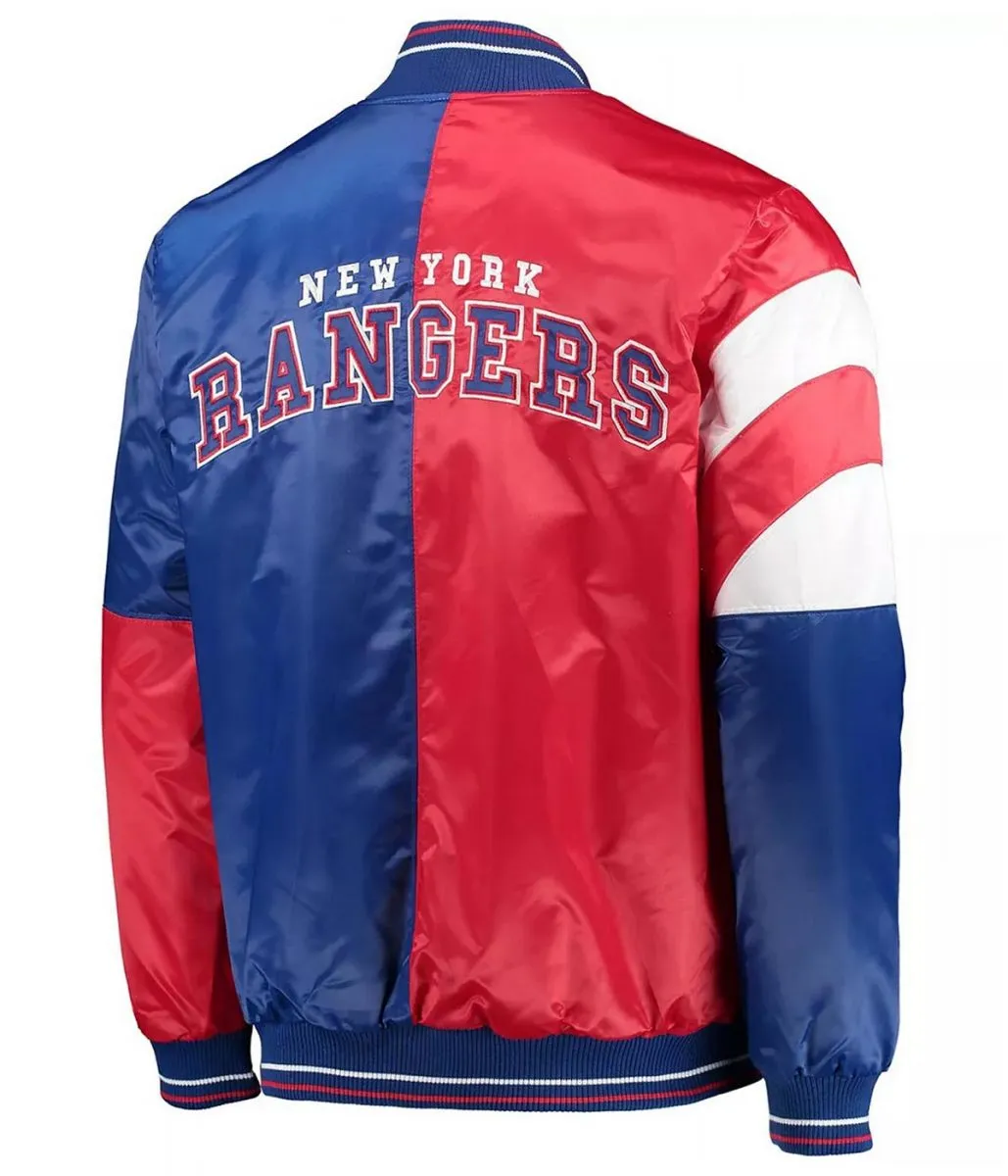 NY Rangers The Leader Blue and Red Full-Snap Jacket