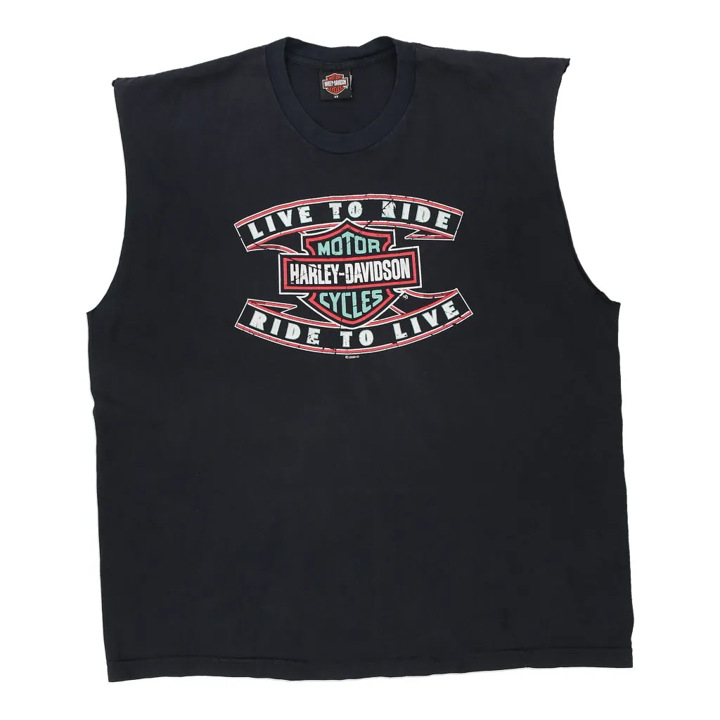 Oakland, CA Harley Davidson Graphic Vest - 3XL Black Cotton