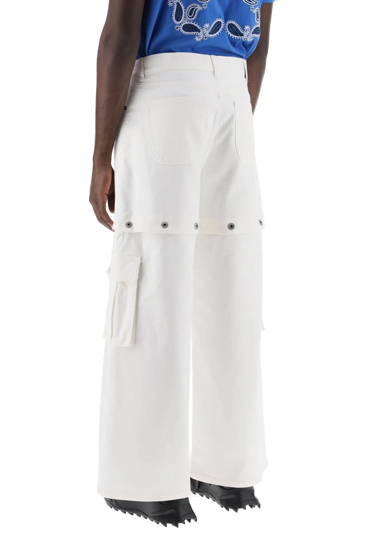 Off-white 90's logo convertible baggy jeans OMYA183S24DEN001 RAW WHITE RAW WHITE