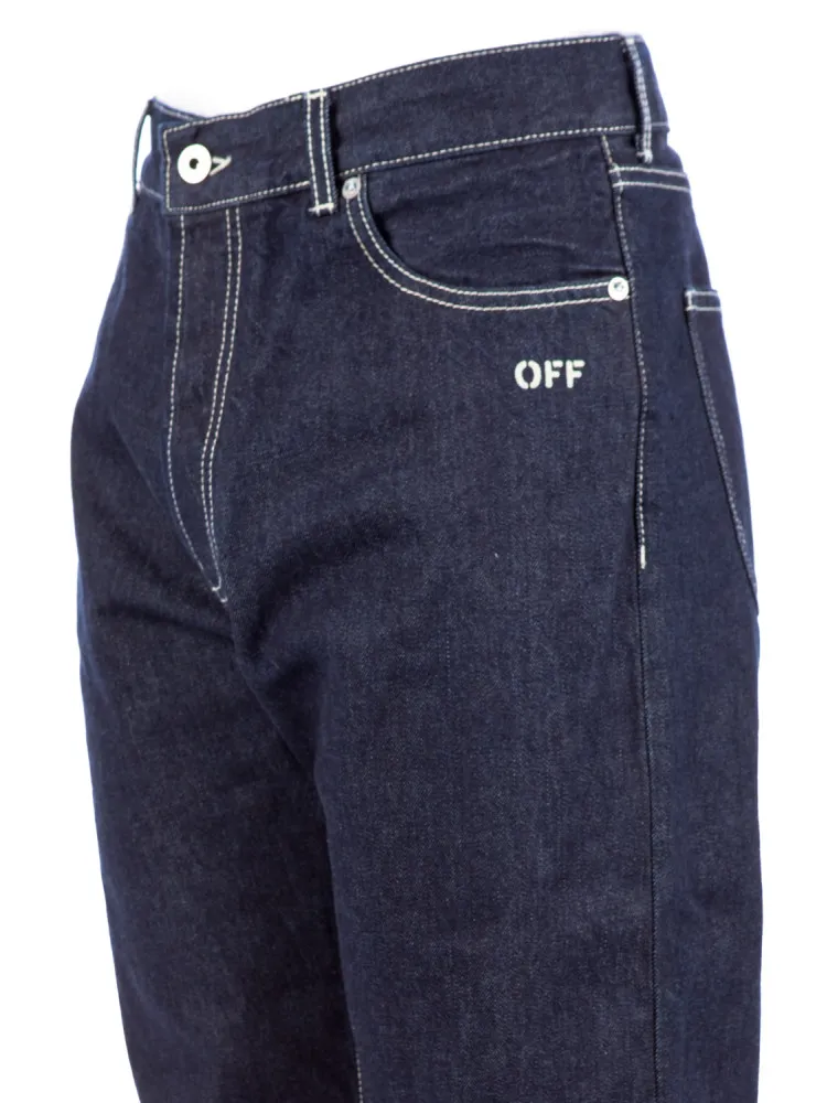 Off White Off Emb Loose Jeans | Credomen