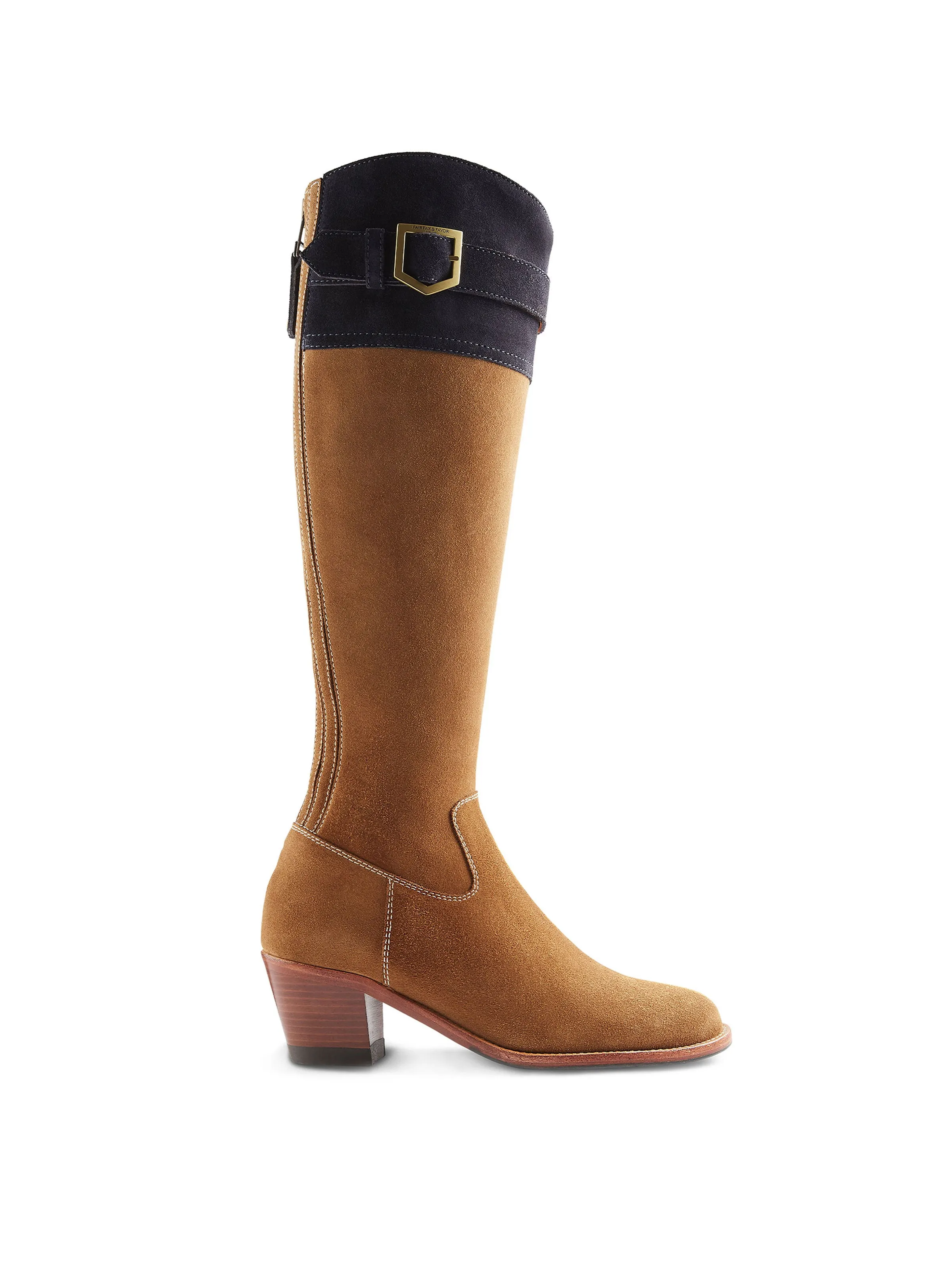 Olympia       60% Off   |   Save £249  tan & navy Heeled Knee-high Boots        - Regular Fit