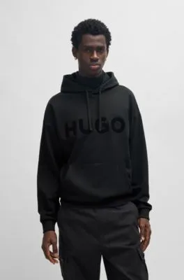 Oversize-fit hoodie in cotton terry with tonal logo