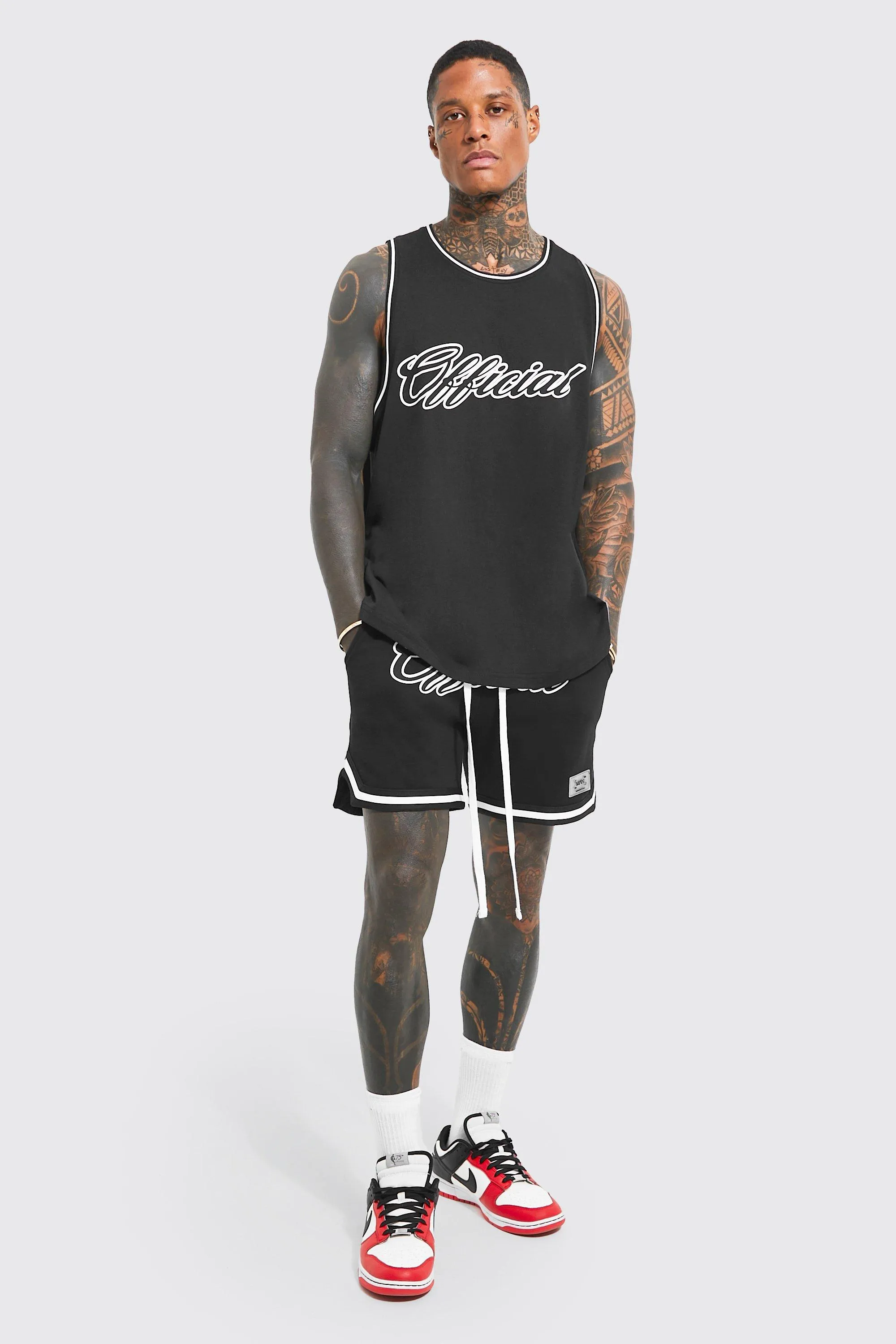 Oversized Basketball Vest & Short Set | boohooMAN UK