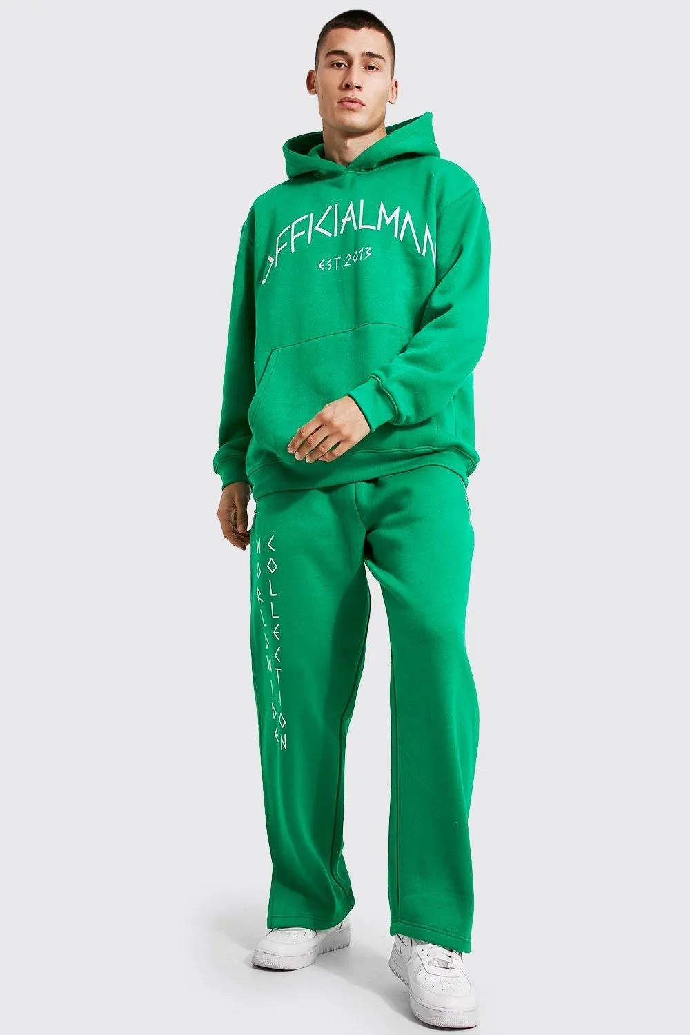 Oversized Official Man Split Hem Tracksuit | boohooMAN UK