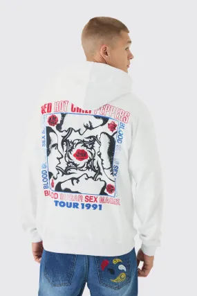 Oversized Red Hot Chili Peppers License Print Hoodie | boohooMAN UK