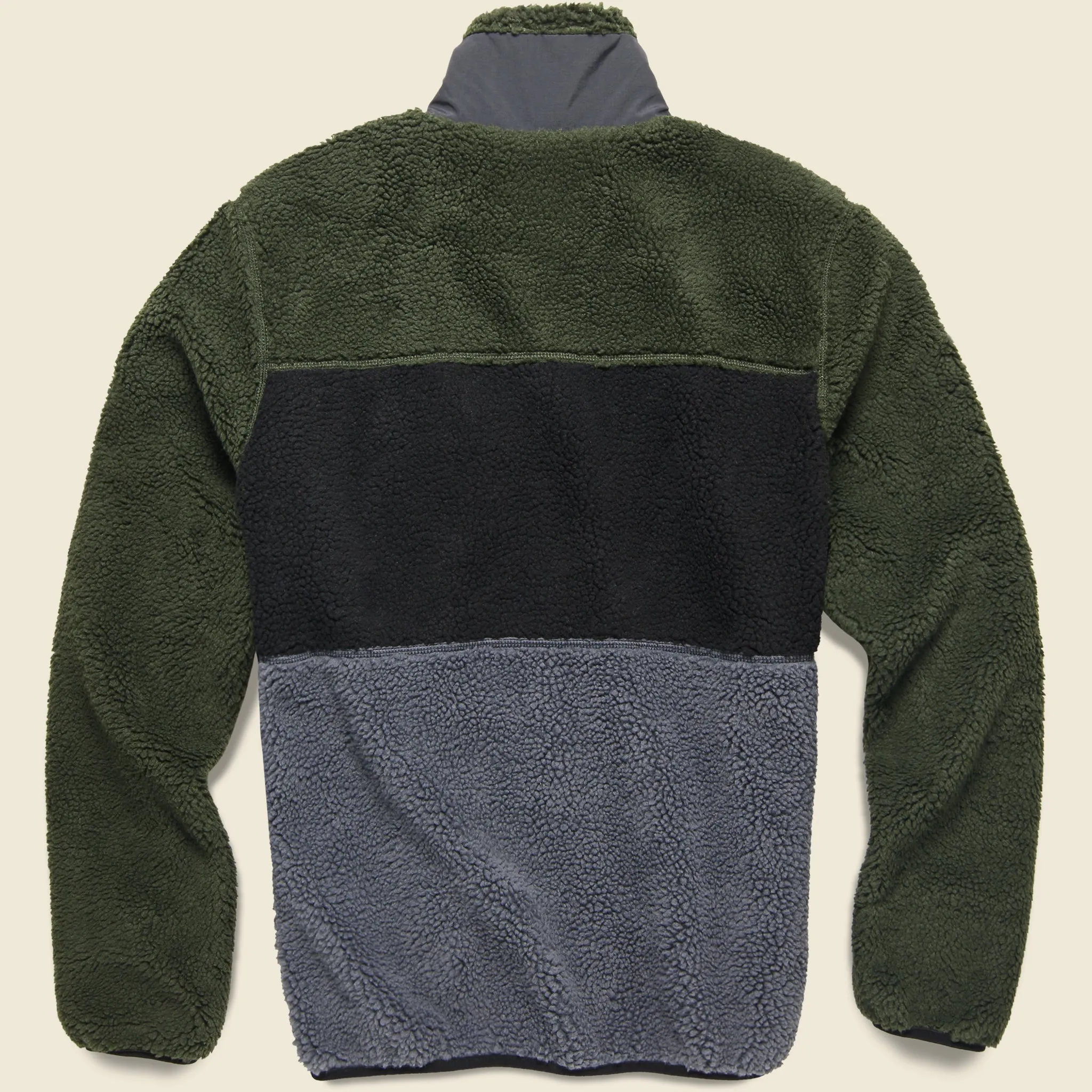 P Bear Colour Block Borg Zip Thru Jacket - Castlerock
