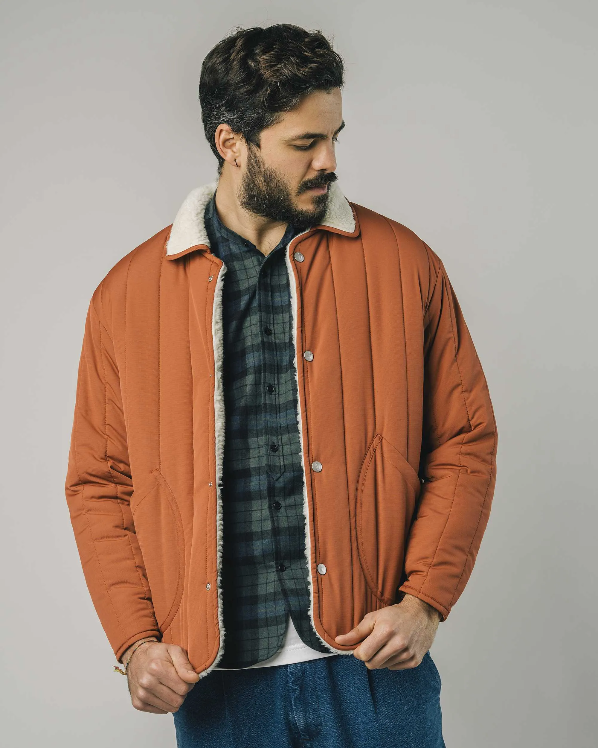 Padded Jacket Burnt Orange - Recycled Polyester & SEAQUAL - Brava Fabrics