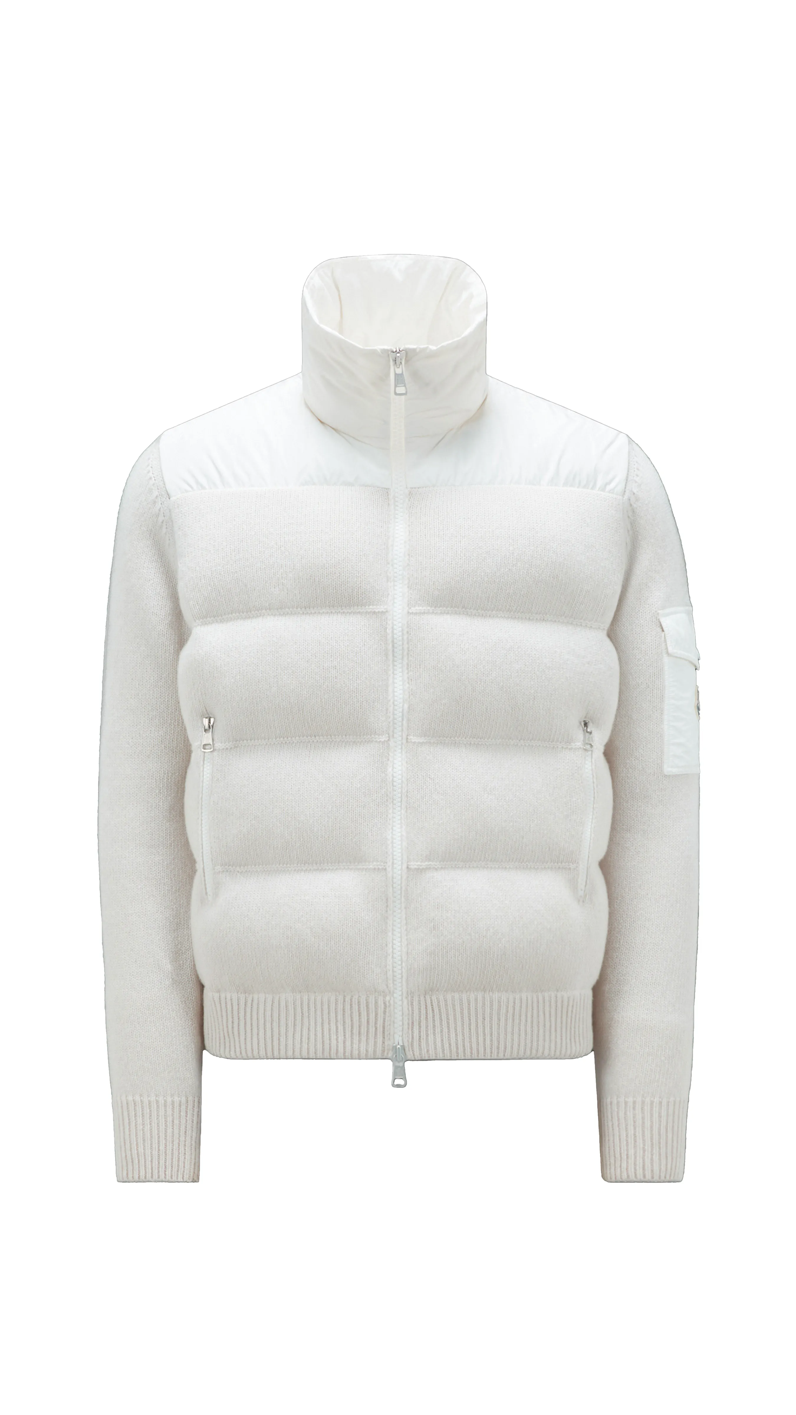 Padded Wool Cardigan - White