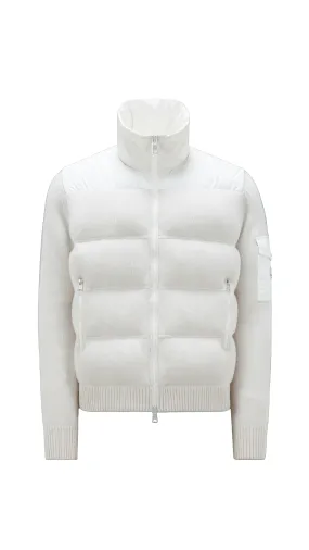 Padded Wool Cardigan - White