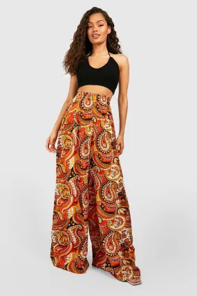 Paisley Printed Wide Leg Pants