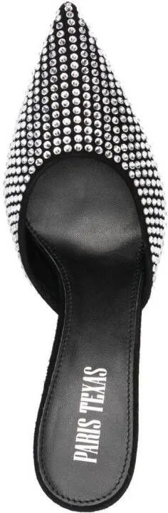 Paris Texas Hollywood 75mm crystal-embellished mules Black