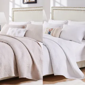 Parker White Quilt and Pillow Sham Set