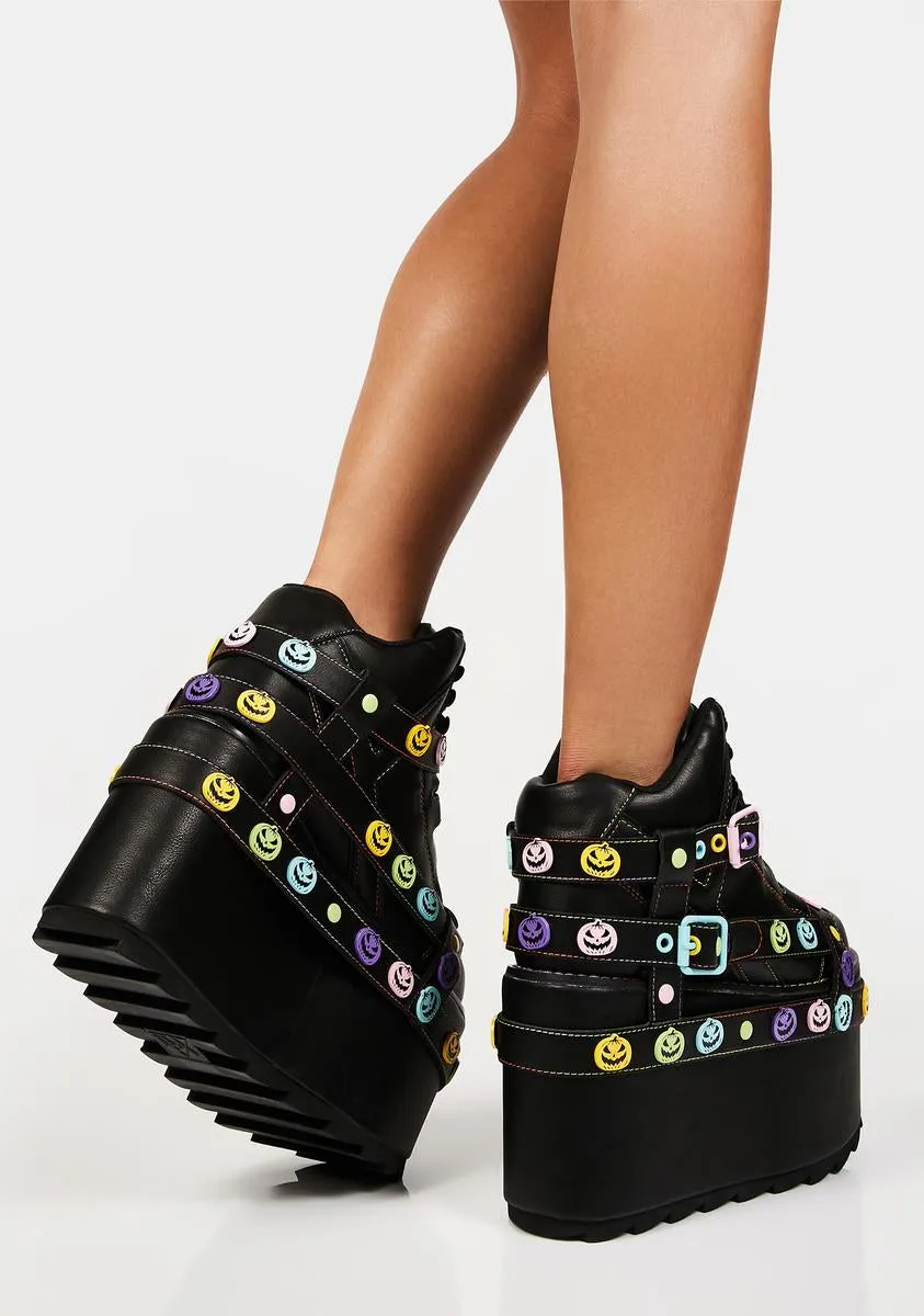 Pastel Qozmo Bondage Jack-O-Lantern Platform Sneakers-