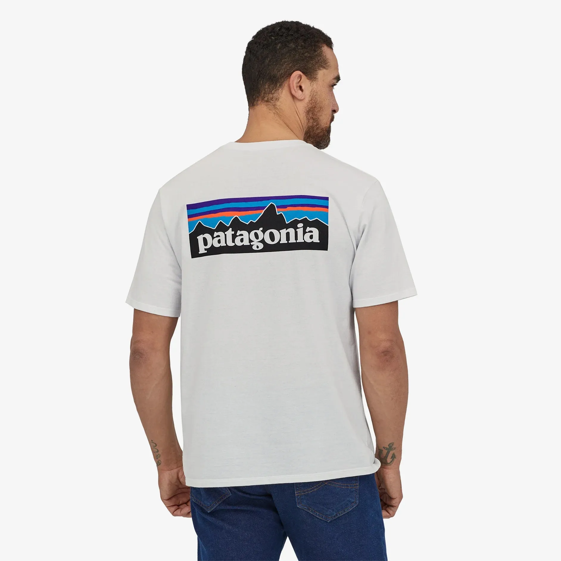 Patagonia Men's P-6 Logo Responsibili Tee White