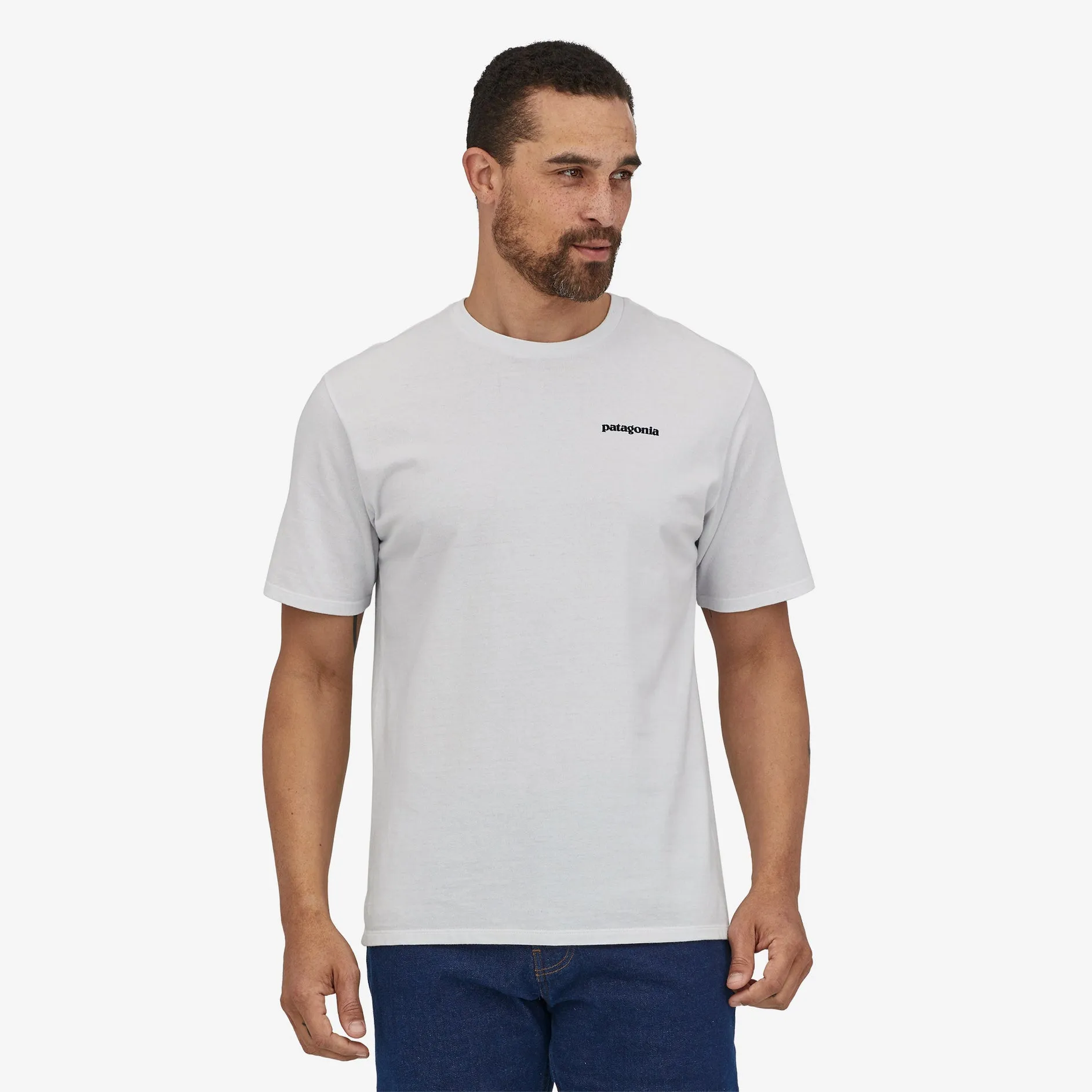 Patagonia Men's P-6 Logo Responsibili Tee White