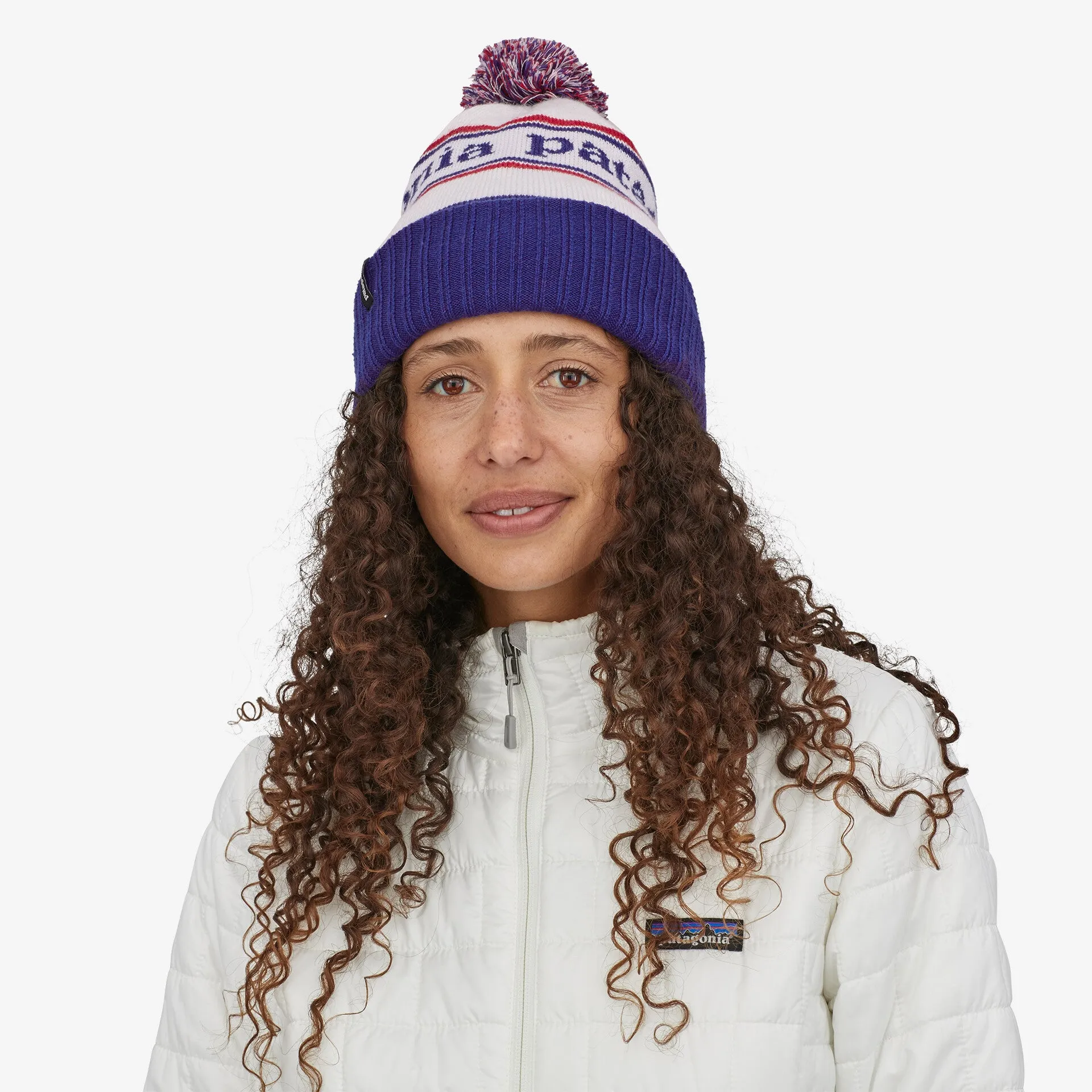 Patagonia Powder Town Beanie Park Stripe / Viking Blue