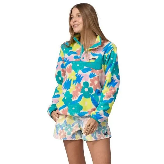 Patagonia Womens LW Synch Snap-T Pullover - Channeling Spring: Natural
