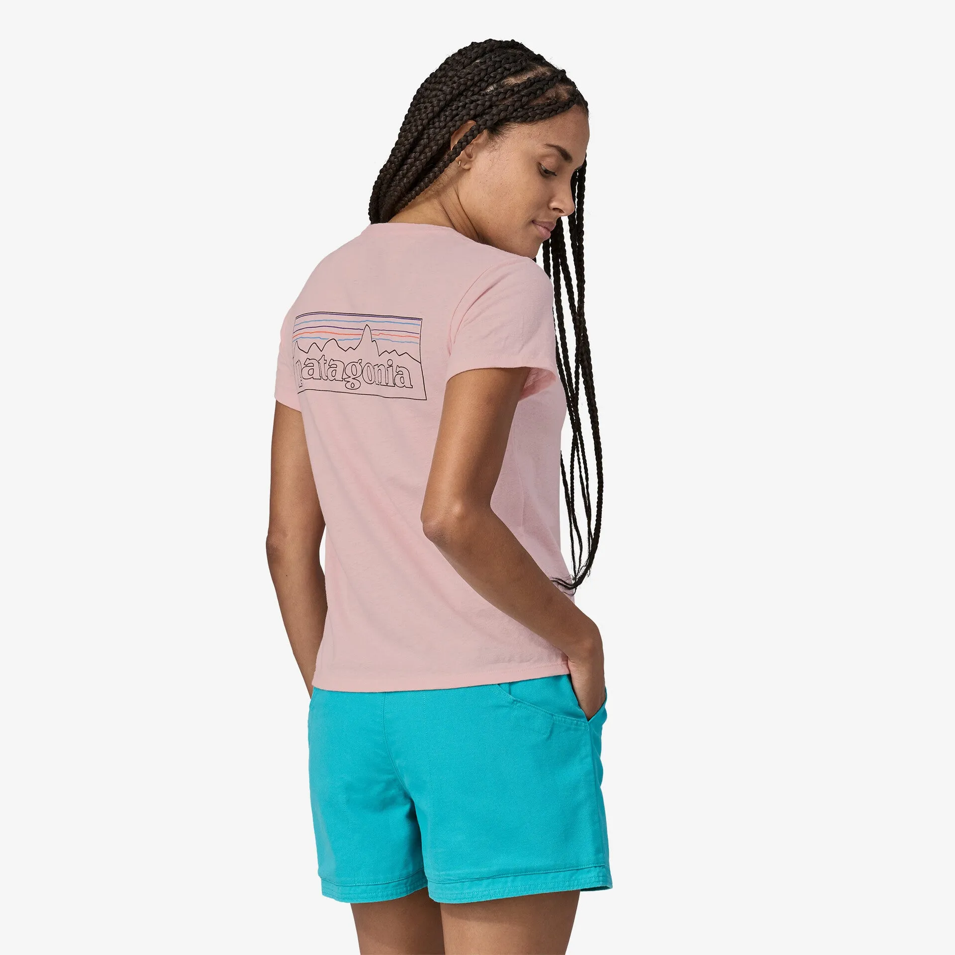 Patagonia Women's P-6 Logo Responsibili-Tee P-6 Outline / Whisker Pink