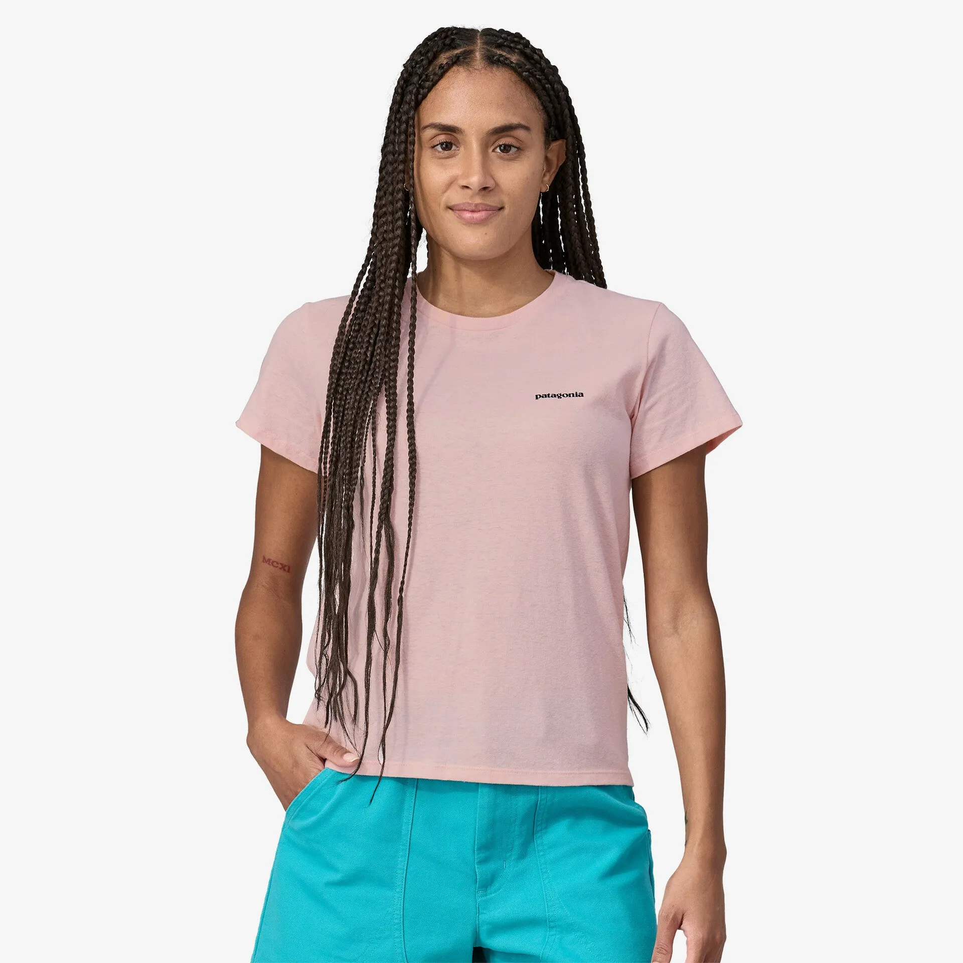 Patagonia Women's P-6 Logo Responsibili-Tee P-6 Outline / Whisker Pink