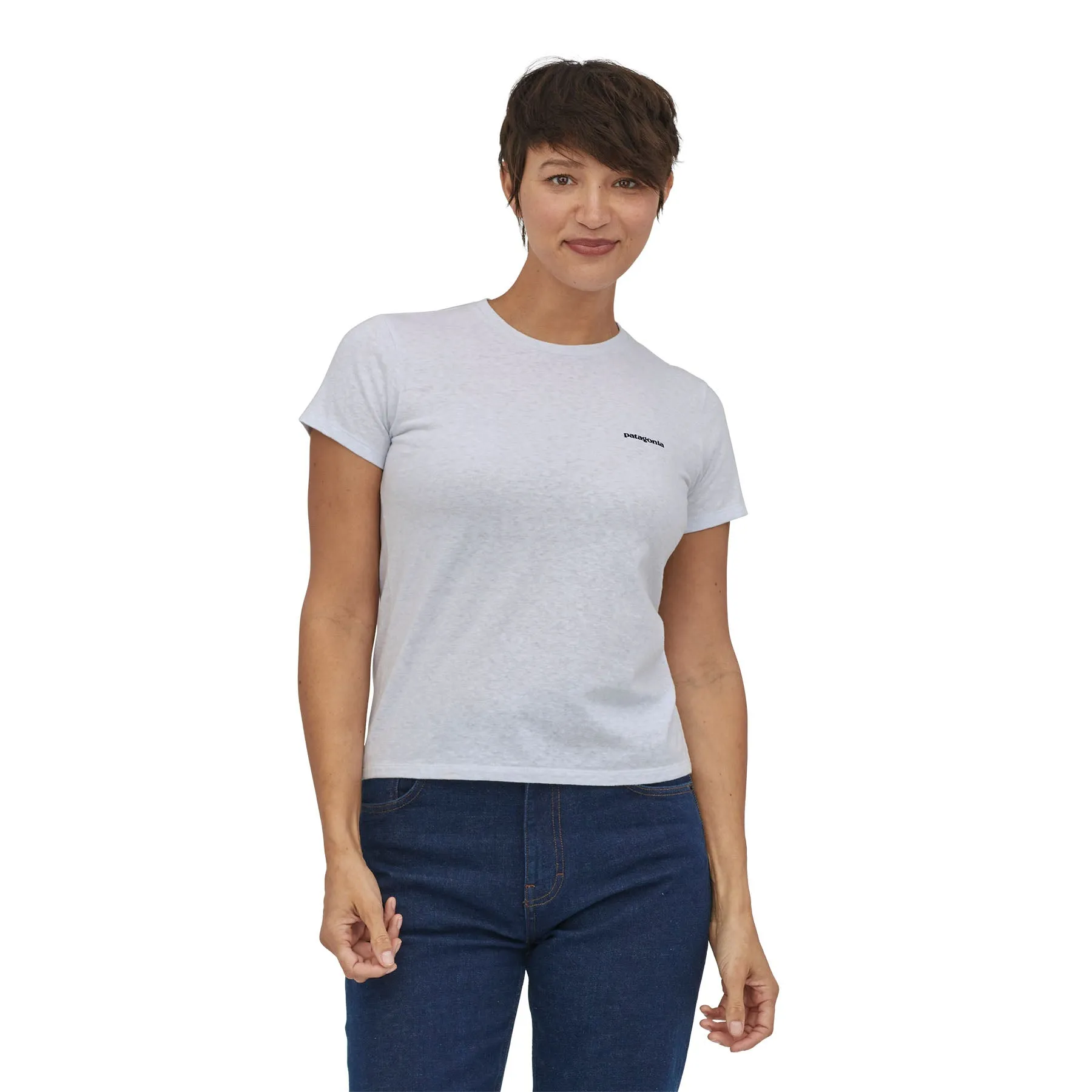 Patagonia Women's P-6 Logo Responsibili-Tee White