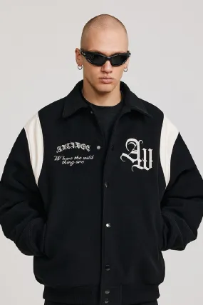 Patchwork Embroidered Varsity Jacket