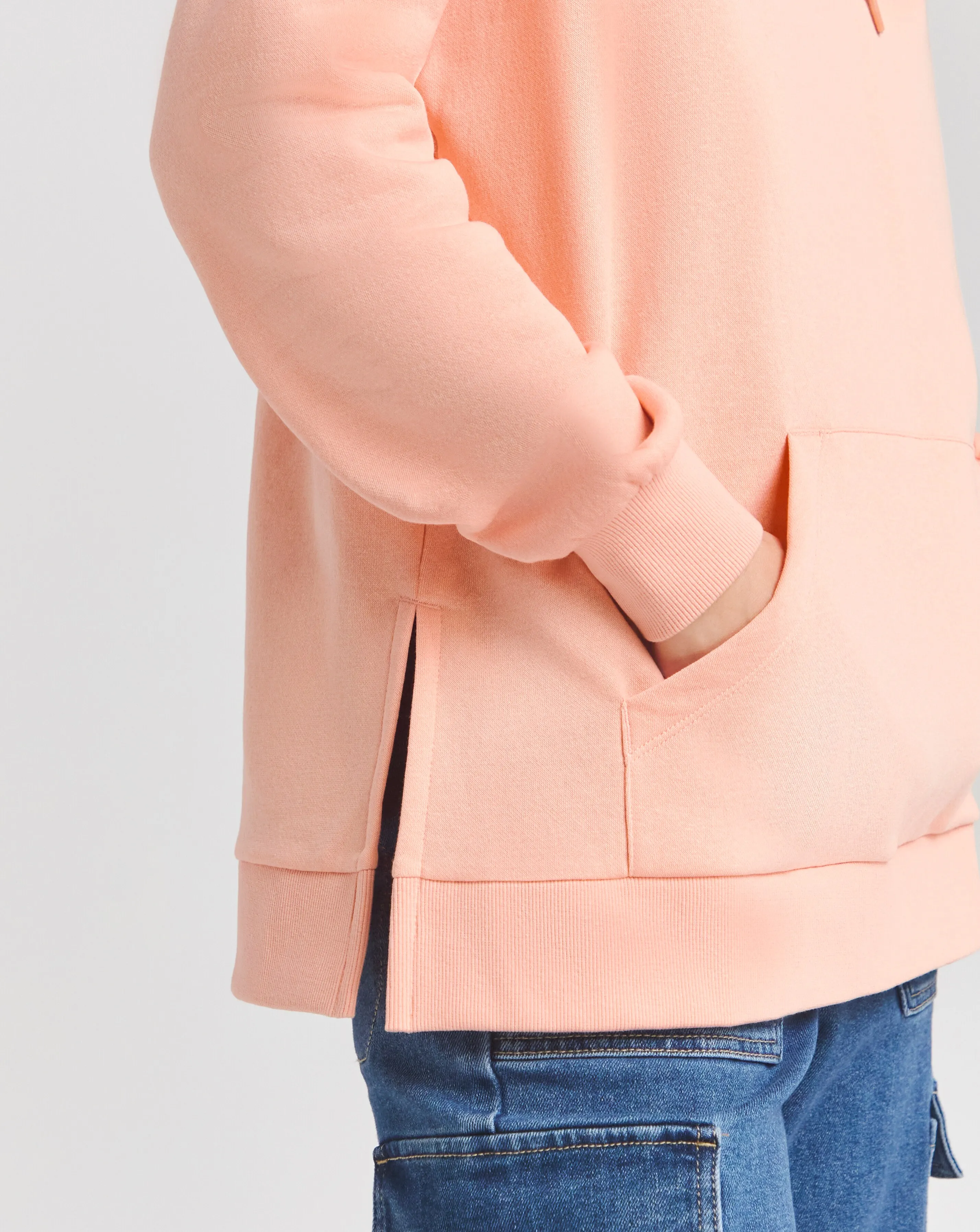Peach Longline Hooded Tunic | Simply Be
