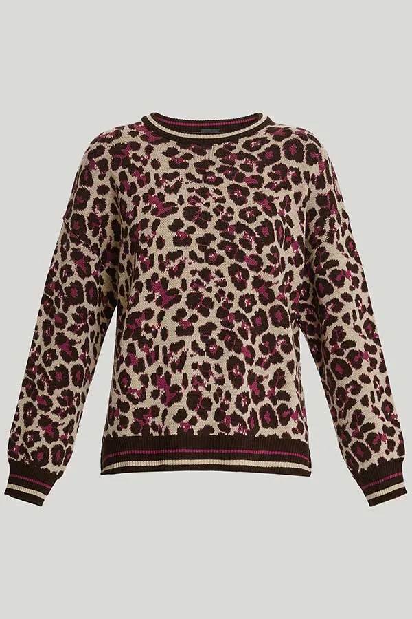 Persona (by Marina Rinaldi) AVENA ANIMAL PRINT CREWNECK SWEATER