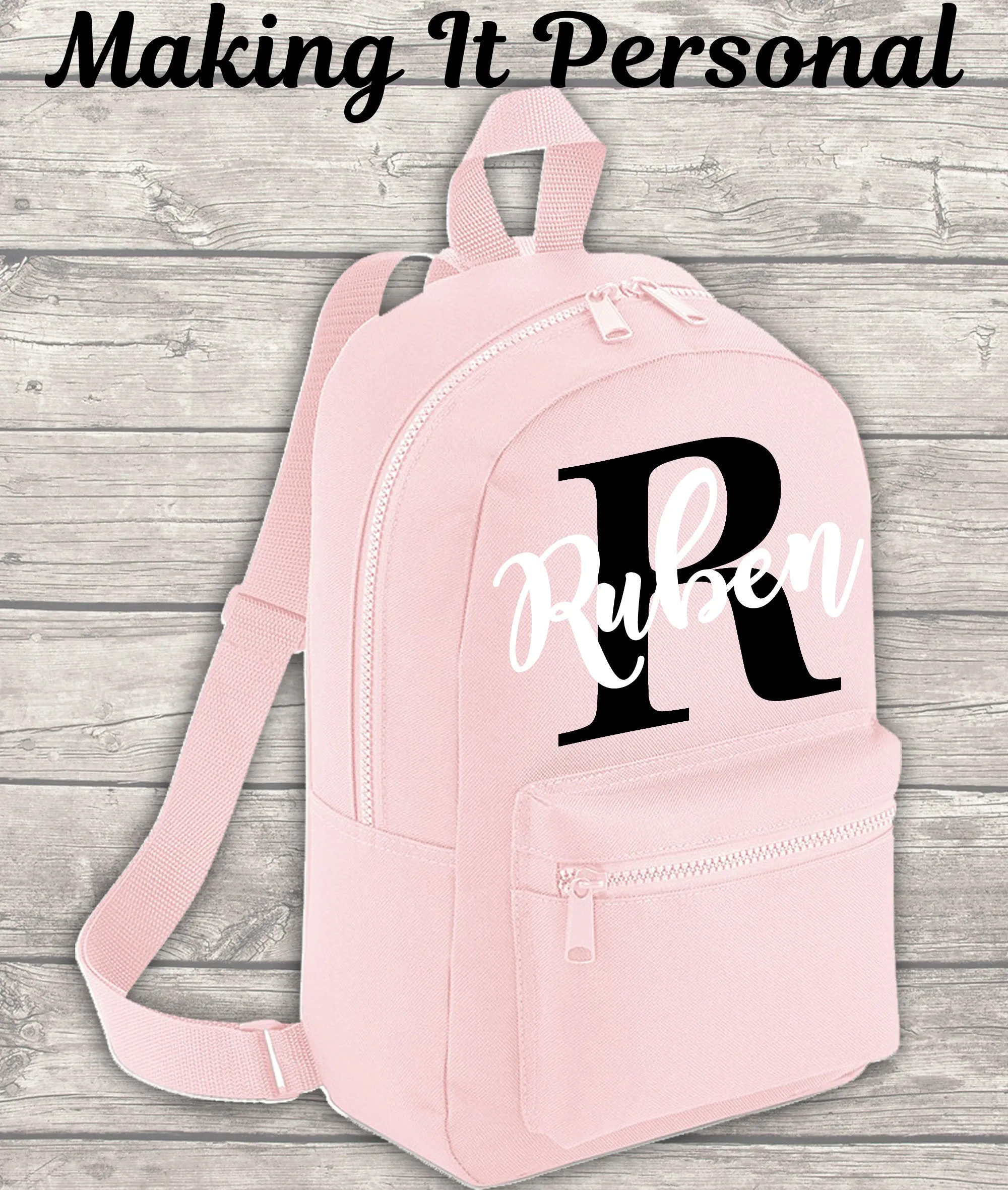 Personalised Mini Backpack ADD Your NAME and Initials Back To School Backpack Kids Backpack Child Backpack Toddler