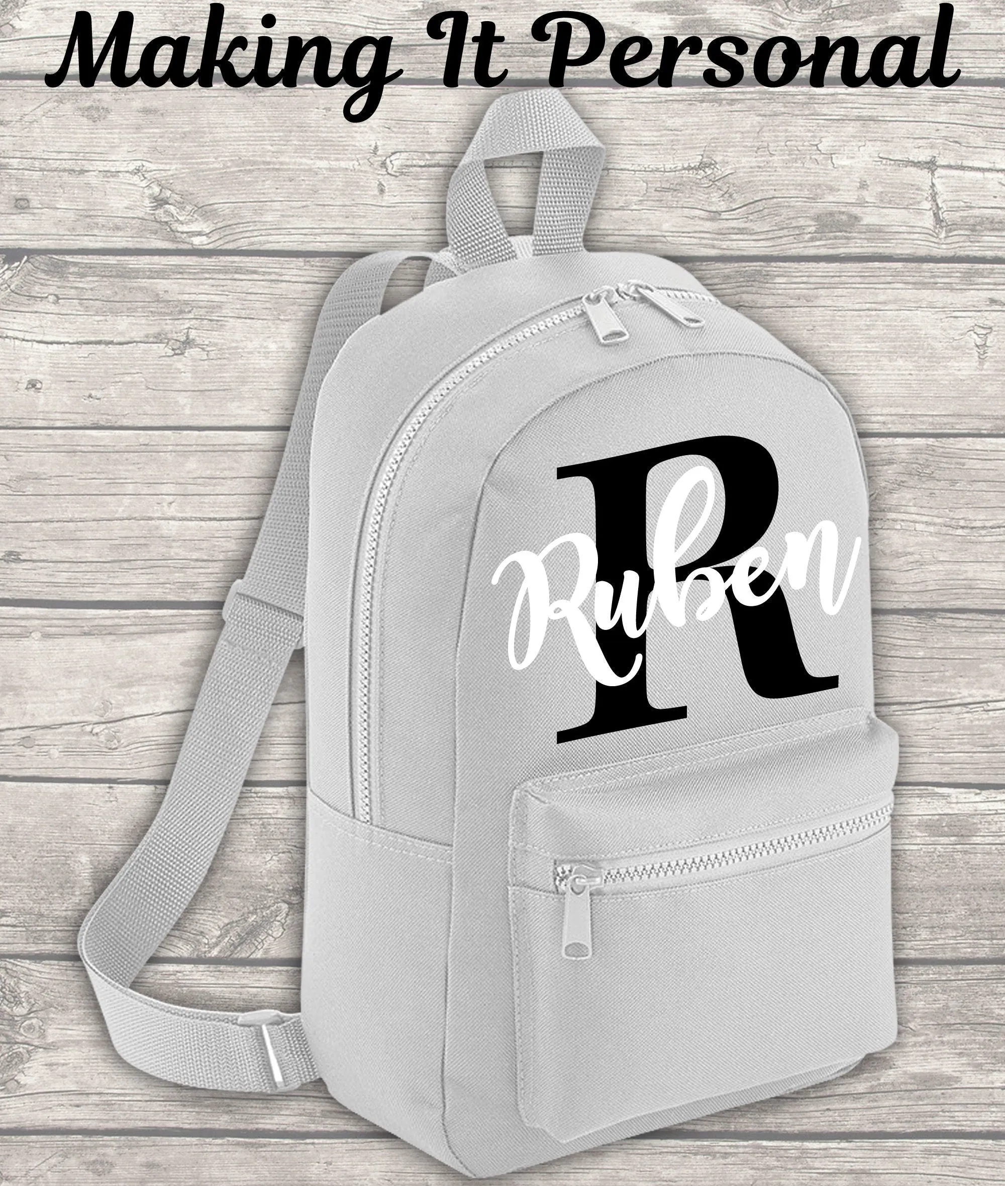 Personalised Mini Backpack ADD Your NAME and Initials Back To School Backpack Kids Backpack Child Backpack Toddler