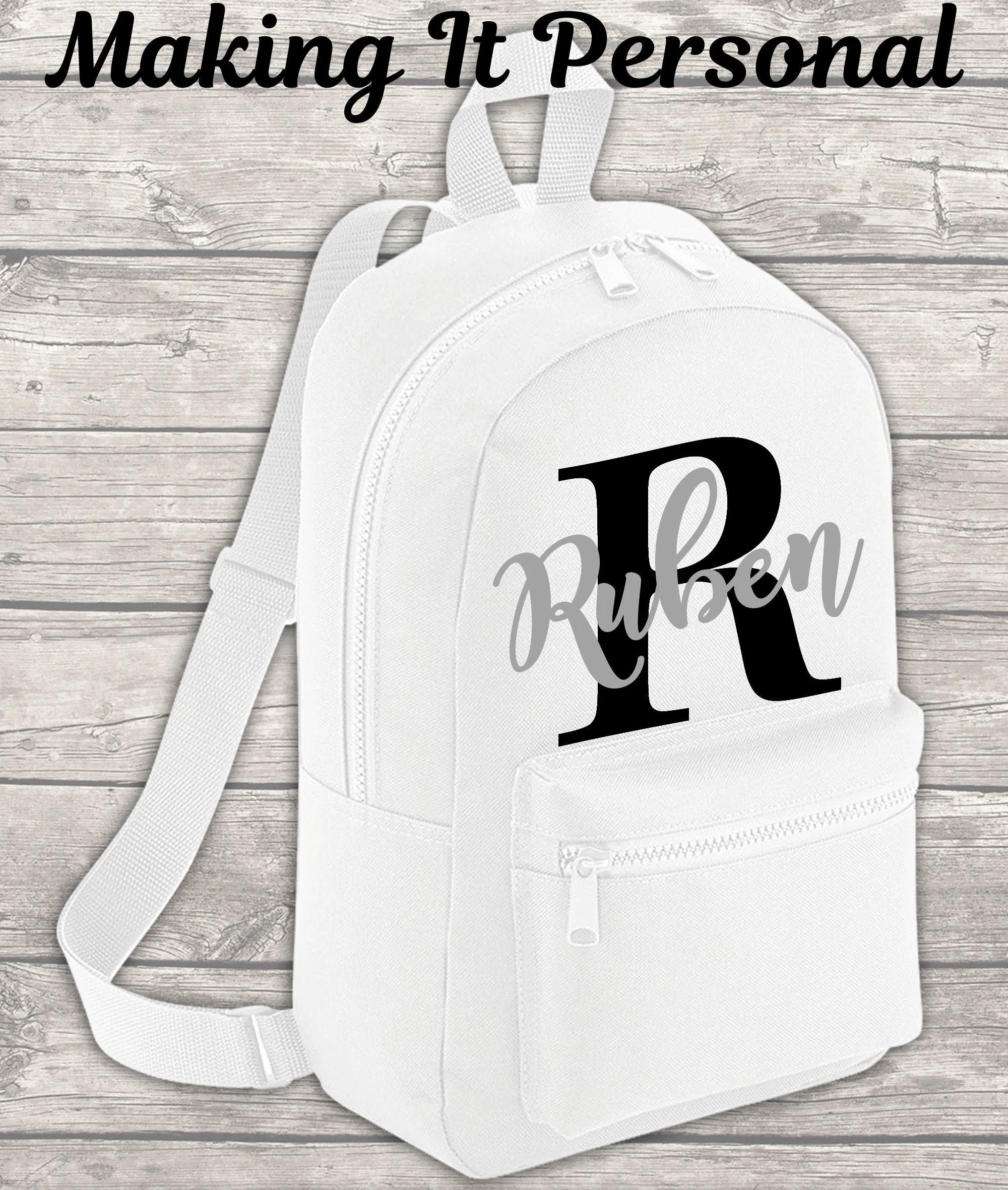 Personalised Mini Backpack ADD Your NAME and Initials Back To School Backpack Kids Backpack Child Backpack Toddler