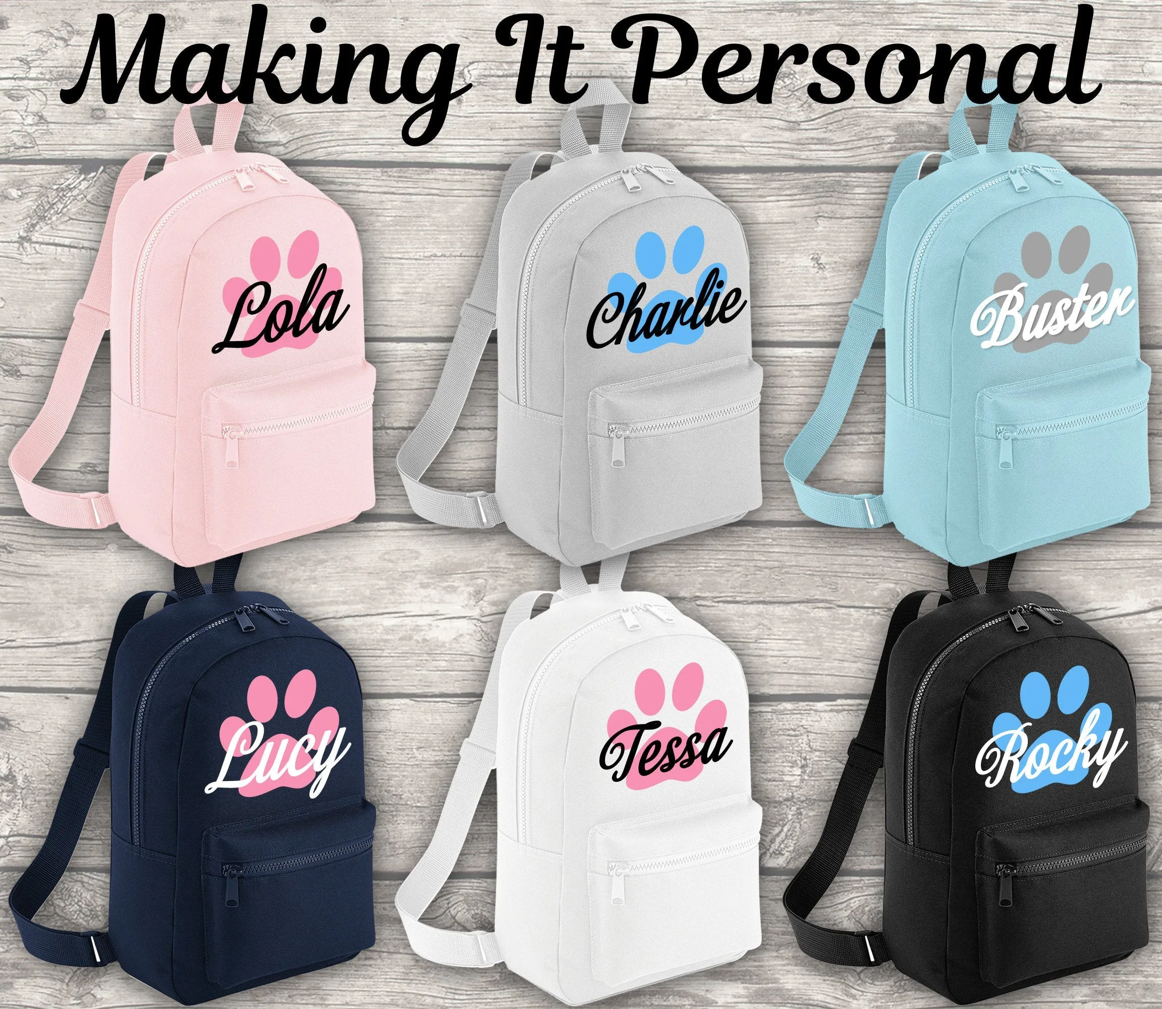 Personalised Mini Dog Backpack Puppy Backpack Doggy Day Care Bag Backpack Kids Backpack Child Backpack Toddler Puppy Dog