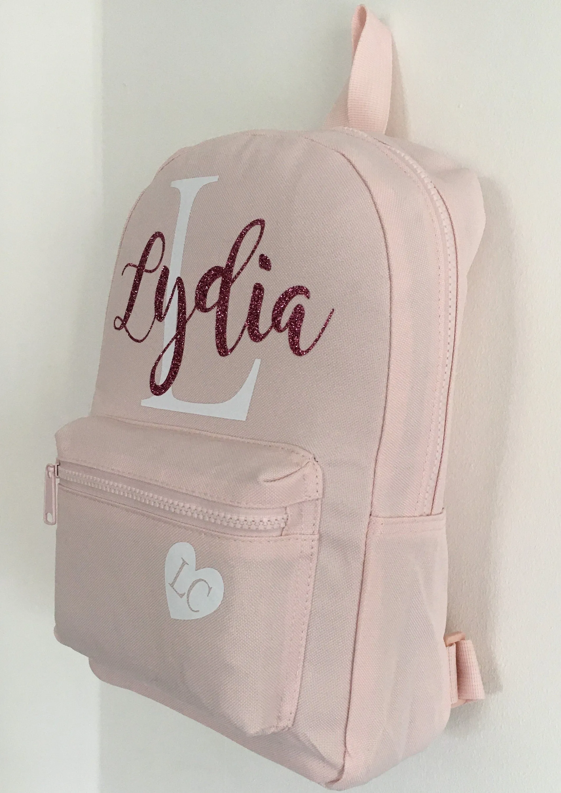 Personalised Pink Mini Backpack ADD Your NAME and Initials Back To School Backpack Kids