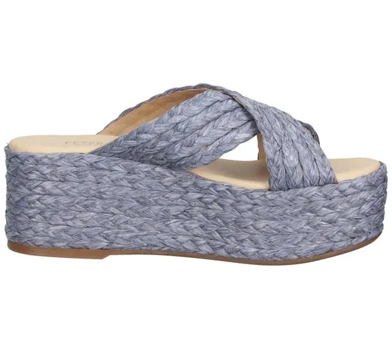 PETER KAISER Mules plateforme pour femmes avec chaussures d'été en raphia tressé 88187-159 violet