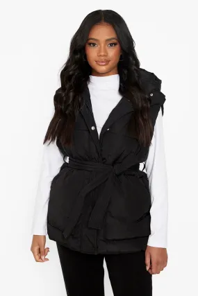 Petite Recycled Fabric Belted Vest